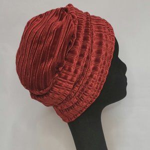 Women's Rust Stretch Velvet Lined Slouchy Beanie Hat, Soft Scully Hat